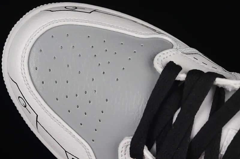 All categories Air Jordan Jordan series basketball shoes Air Jordan 1 Mid Air Jordan 1 Mid "PS5" AJ1 Joe 1 theme video game black and white gray mid-top basketball shoes 554724-129